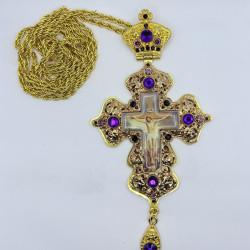 ΕΠΙΣΤΗΘΙΟΣ ΣΤΑΥΡΟΣ ΜΕ ΠΟΛΥΤΙΜΑ ΜΩΒ ΠΕΤΡΑΔΙΑ 