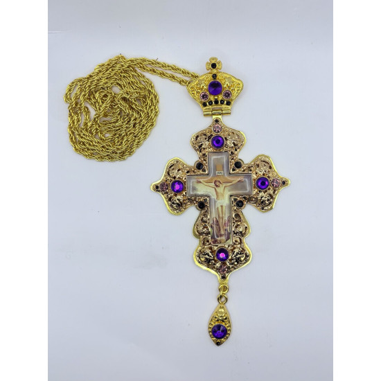 ΕΠΙΣΤΗΘΙΟΣ ΣΤΑΥΡΟΣ ΜΕ ΠΟΛΥΤΙΜΑ ΜΩΒ ΠΕΤΡΑΔΙΑ