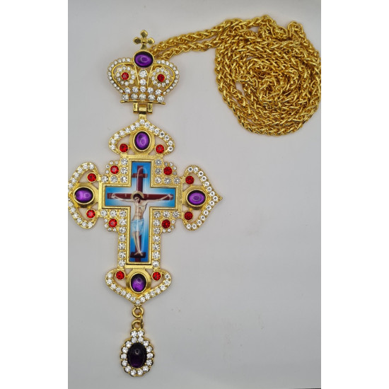 CROSS FOR THE CHEST WITH PRECIOUS STONES CROSS FOR THE CHEST WITH PRECIOUS STONES