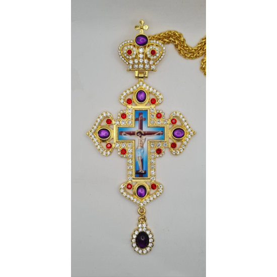 CROSS FOR THE CHEST WITH PRECIOUS STONES CROSS FOR THE CHEST WITH PRECIOUS STONES