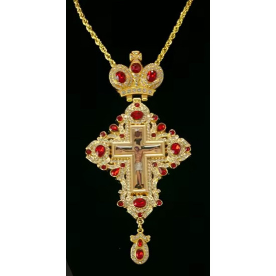 ΕΠΙΣΤΗΘΙΟΣ ΣΤΑΥΡΟΣ ΜΕ ΠΟΛΥΤΙΜΑ ΚΟΚΚΙΝΑ ΠΕΤΡΑΔΙΑ