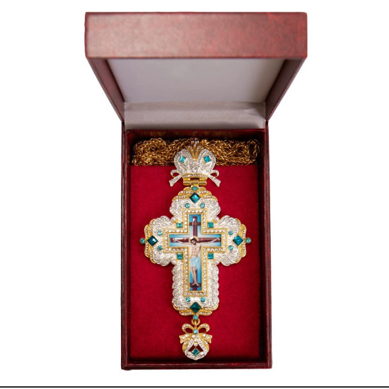 ΕΠΙΣΤΗΘΙΟΣ ΣΤΑΥΡΟΣ ΜΕ ΠΟΛΥΤΙΜΑ ΠΡΑΣΙΝΑ ΠΕΤΡΑΔΙΑ