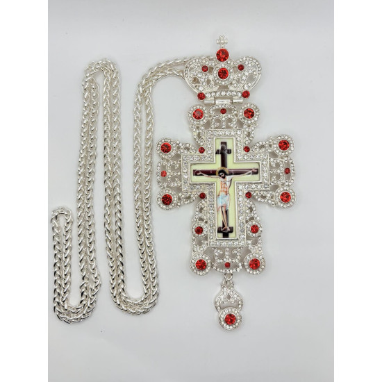 ΕΠΙΣΤΗΘΙΟΣ ΣΤΑΥΡΟΣ ΜΕ ΠΟΛΥΤΙΜΑ KOKKKINA ΠΕΤΡΑΔΙΑ