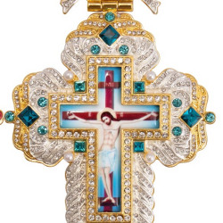 ΕΠΙΣΤΗΘΙΟΣ ΣΤΑΥΡΟΣ ΜΕ ΠΟΛΥΤΙΜΑ ΠΡΑΣΙΝΑ ΠΕΤΡΑΔΙΑ