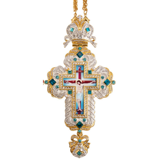 ΕΠΙΣΤΗΘΙΟΣ ΣΤΑΥΡΟΣ ΜΕ ΠΟΛΥΤΙΜΑ ΠΡΑΣΙΝΑ ΠΕΤΡΑΔΙΑ