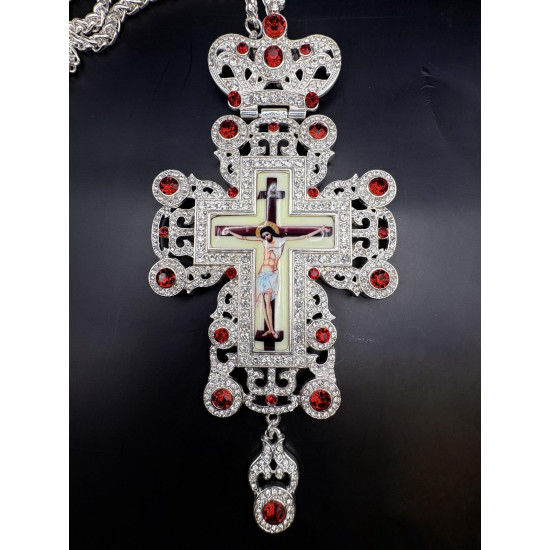 ΕΠΙΣΤΗΘΙΟΣ ΣΤΑΥΡΟΣ ΜΕ ΠΟΛΥΤΙΜΑ KOKKKINA ΠΕΤΡΑΔΙΑ