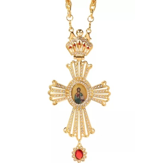 CROSS FOR THE CHEST WITH PRECIOUS STONES CROSS FOR THE CHEST WITH PRECIOUS STONES