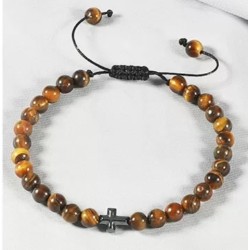 BEADS BRACELET NATURAL TIGER EYE STONE 