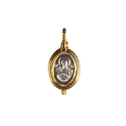 NECKLACE JEWELRY SILVER PANAGIA WITH SEVEN SWORDS 