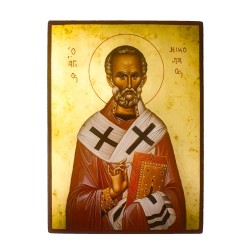 Άγιος Νικόλαος σε μασίφ ξύλο 24 Χ 18