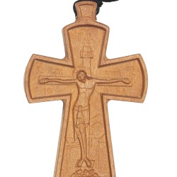 Ξύλινος σταυρός αγιορείτικος με κορδόνι Νο 2