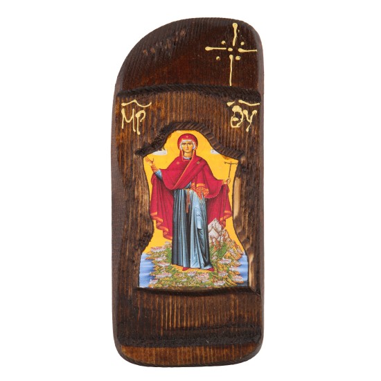 Εικόνα Παναγία Αθωνίτισσα σε μασίφ ξύλο 15,5 Χ 6 