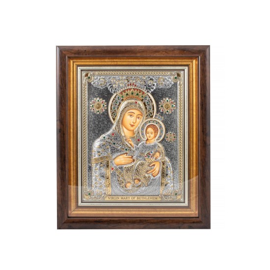 Παναγία Βηθλεεμίτισσα ασημένια εικόνα 43,80 Χ 53,30 
