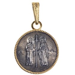 Ασημένιο (925) μενταγιόν Άγιος Κωνσταντίνος & Άγια Ελένη