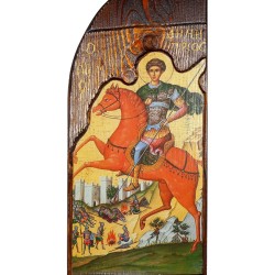 Άγιος Δημήτριος από μασίφ ξύλο 37 Χ 15