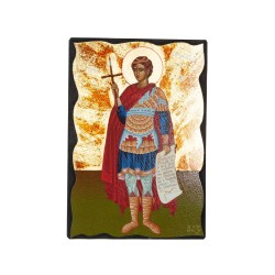 Εικόνα Άγιος Φανούριος σε μασίφ ξύλο 14 Χ 20
