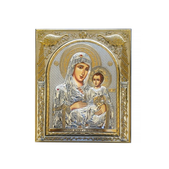 Εικόνα ασημένια Παναγία Ιεροσολυμίτισσα 20,8 Χ 24,50 