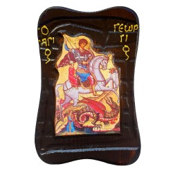 Εικόνα Άγιος Γεώργιος σε μασίφ ξύλο 16 Χ 25