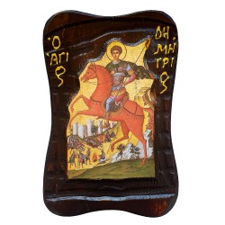  Ξύλινη εικόνα Άγιος Δημήτριος 16 Χ 25