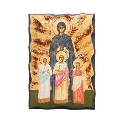 Εικόνα Αγίας Σοφίας σε μασίφ ξύλο 20 Χ 14 