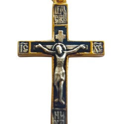 Ασημένιος επίχρυσος περιλαίμιος σταυρός 3 Χ 2