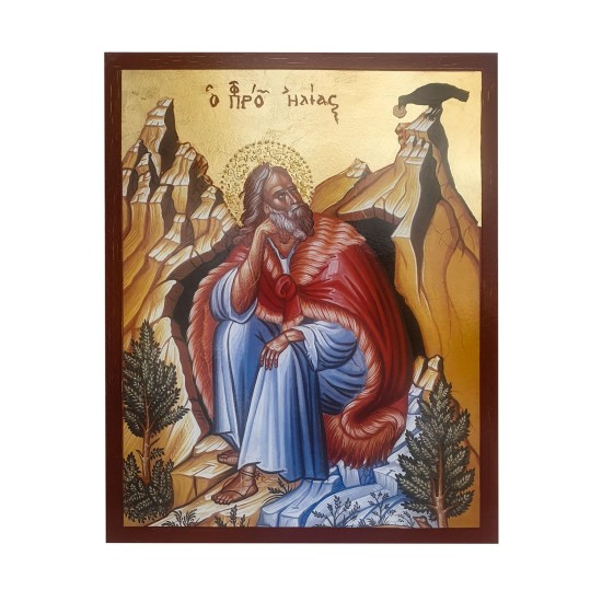 Εικόνα Προφήτης Ηλίας σε μασίφ ξύλο 50 Χ 40 