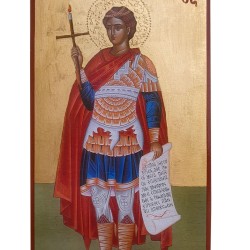 Άγιος Φανούριος χειροποίητη εικόνα σε μασίφ ξύλο 40 Χ 22 