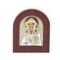 Εικόνα Άγιος Σπυρίδωνας ασημένια 10 Χ 9 