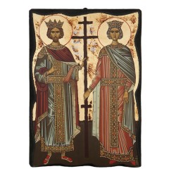 Ξύλινη εικόνα Άγιος Κωνσταντίνος και Αγία Ελένη 20 Χ 14