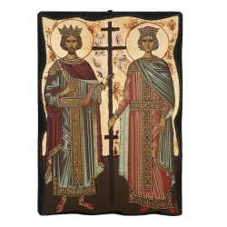 Ξύλινη εικόνα Άγιος Κωνσταντίνος και Αγία Ελένη 20 Χ 14