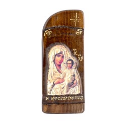 Εικόνα Παναγίας Ιεροσολυμίτισσας σε μασίφ ξύλο 26 Χ 11,5 
